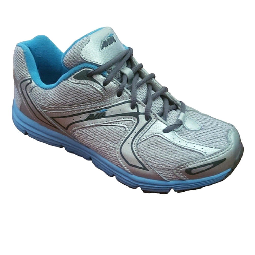 Avia Lightweight Baby Blue Silver Gray Lace Up Athletic Shoes Running Sneakers 6